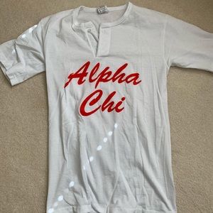 Alpha Chi Omega bid day baseball-style tee